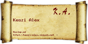 Keszi Alex névjegykártya