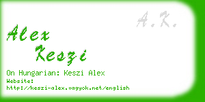alex keszi business card